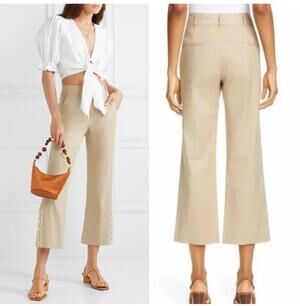 Veronica Beard Martin Cropped Linen Blend Trousers